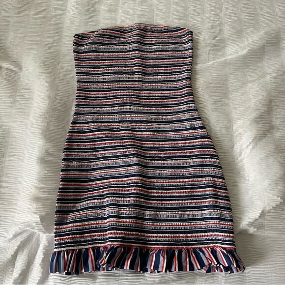 Storia Red White Blue Stretch Dress size L - Picture 3 of 6